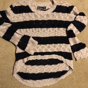 Striped high low sweater